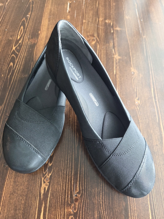 Rockport Shoes - Rockport Black Total Motion Slip-On Flats | US 7